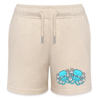 Zwei Kraken Peace Handzeichen Victory Symbol Hände - Kinder Organic Joggingshorts Mini Bolter von Stanley/Stella - Natur - Vorne
