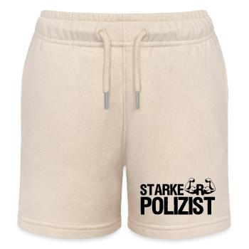 Starker Polizist, Polizei, Sprüche, Geschenk - Kinder Organic Joggingshorts Mini Bolter von Stanley/Stella - Natur - Vorne