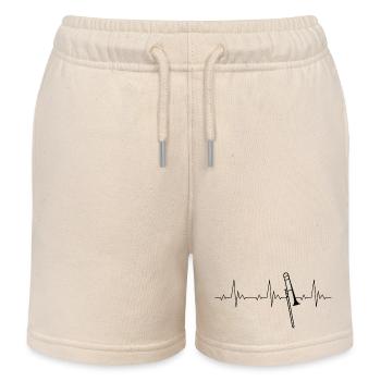 Impulsion de fréquence cardiaque de trombone EKG - Short de jogging enfant bio Stanley/Stella - écru doux - Devant