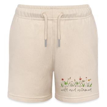 sauvage et indompté - Fleurs des prés, Liberté - Short de jogging enfant bio Stanley/Stella - écru doux - Devant