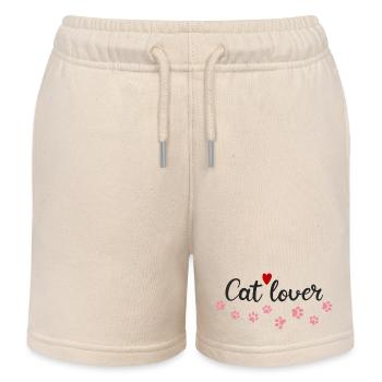 Herz und Pfoten Katzenliebhaber - Kinder Organic Joggingshorts Mini Bolter von Stanley/Stella - Natur - Vorne
