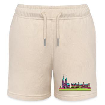 Skyline der Stadt Stettin Wały Chrobrego Kunst - Kinder Organic Joggingshorts Mini Bolter von Stanley/Stella - Natur - Vorne