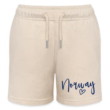 Norwegen Herz Frauenliebe Norwegen - Kinder Organic Joggingshorts Mini Bolter von Stanley/Stella - Natur - Vorne