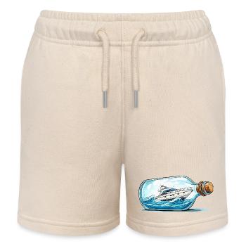 Bateau-bouteille en haute mer - Short de jogging enfant bio Stanley/Stella - écru doux - Devant