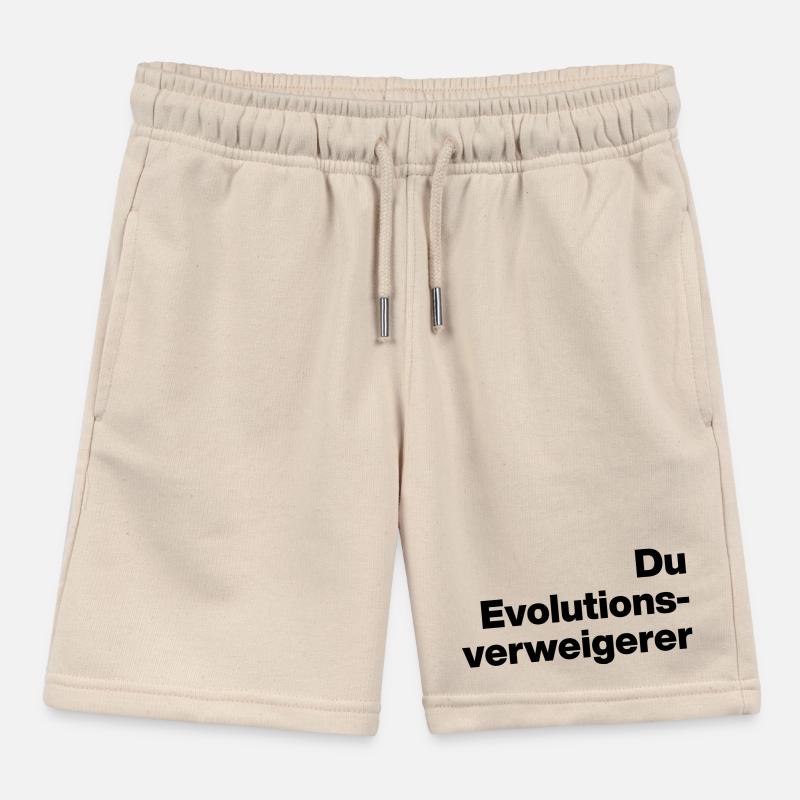 YOU EVOLUTION DENIER. SARCASM, NAUGHTY Kids Organic Sweat Shorts by Stanley/Stella