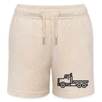 truck - Kids Organic Sweat Shorts by Stanley/Stella - soft Ecru - Front