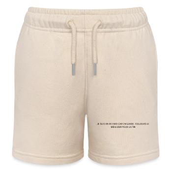 Design Citation Drôle - Short de jogging enfant bio Stanley/Stella - écru doux - Devant