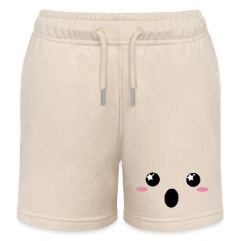 "Wow" Kawaiigesicht  - Kinder Organic Joggingshorts Mini Bolter von Stanley/Stella - Natur - Vorne