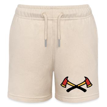 Gekreuzte Feuerwehraexte Logo - Kinder Organic Joggingshorts Mini Bolter von Stanley/Stella - Natur - Vorne