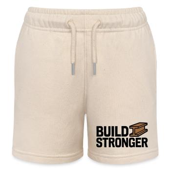 Build Stronger Logo - Kinder Organic Joggingshorts Mini Bolter von Stanley/Stella - Natur - Vorne