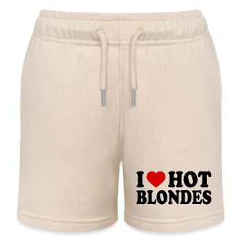 I love hot blondes - Kinder Organic Joggingshorts Mini Bolter von Stanley/Stella - Natur - Vorne