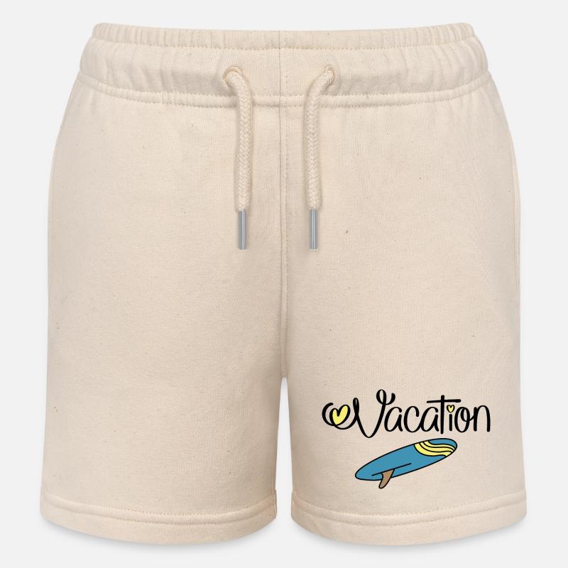 Vacances - Short de jogging enfant bio Stanley/Stella - écru doux