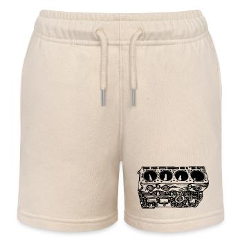 Motorblock Zylinder Hubraum Fan - Kinder Organic Joggingshorts Mini Bolter von Stanley/Stella - Natur - Vorne