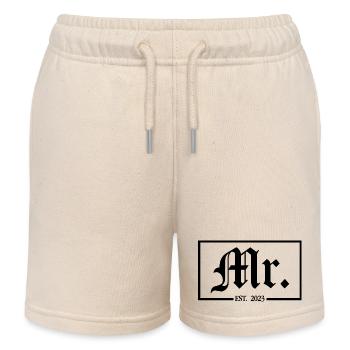 2023 Fiançailles pour la fête de mariage du marié - Short de jogging enfant bio Stanley/Stella - écru doux - Devant
