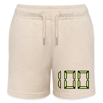 100. 100 YEARS. 100th ANNIVERSARY. HAPPY BIRTHDAY - Kids Organic Sweat Shorts by Stanley/Stella - soft Ecru - Front