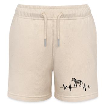 Zebra Heartbeat Pulse Heart - Short de jogging enfant bio Stanley/Stella - écru doux - Devant