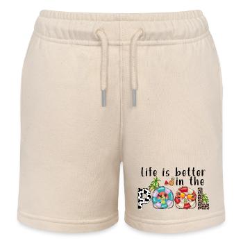 sommer see natur flora kunst pool meer strand liebe - Kinder Organic Joggingshorts Mini Bolter von Stanley/Stella - Natur - Vorne