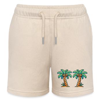 Palm trees - Kids Organic Sweat Shorts by Stanley/Stella - soft Ecru - Front