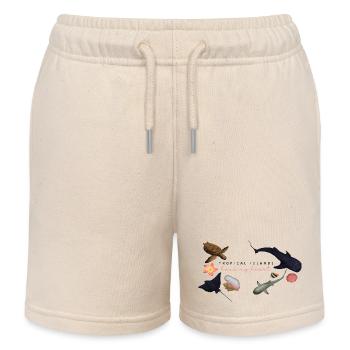 Les îles tropicales ont mon cœur - Short de jogging enfant bio Stanley/Stella - écru doux - Devant