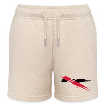 two color stripes with horizontal stripes - Kids Organic Sweat Shorts by Stanley/Stella - soft Ecru - Front