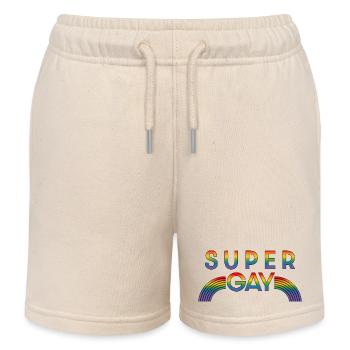 Regenbogen super gay LGBT lgbtqi queer - Kinder Organic Joggingshorts Mini Bolter von Stanley/Stella - Natur - Vorne