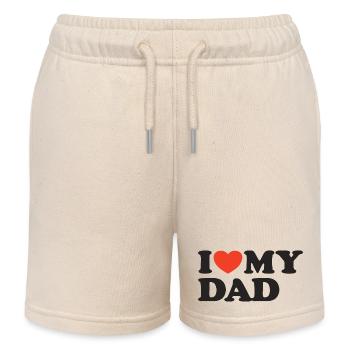 I love my Dad Herz Shirt - Kinder Organic Joggingshorts Mini Bolter von Stanley/Stella - Natur - Vorne