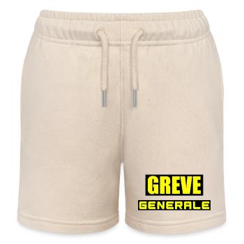 Grève générale - Short de jogging enfant bio Stanley/Stella - écru doux - Devant