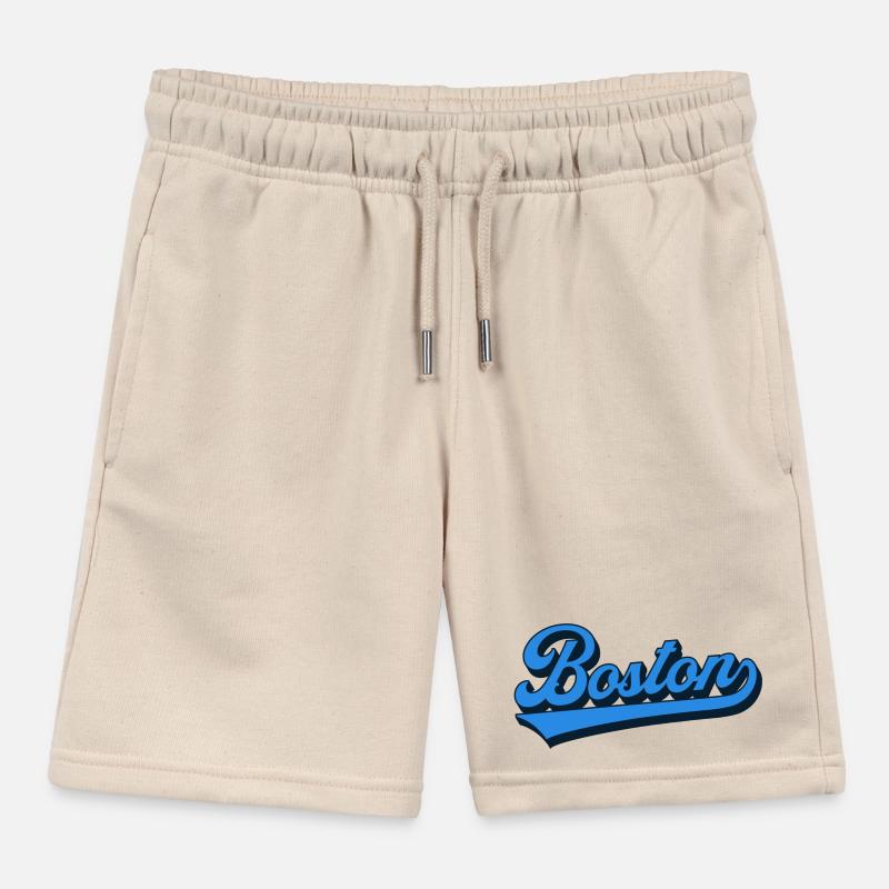 Boston Blau Script Retro Kinder Organic Joggingshorts Mini Bolter von Stanley/Stella