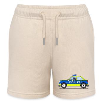 Polizeiauto mit Polizist Blau und Gelb - Kinder Organic Joggingshorts Mini Bolter von Stanley/Stella - Natur - Vorne