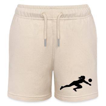 Volleyball Silhouette - Kinder Organic Joggingshorts Mini Bolter von Stanley/Stella - Natur - Vorne