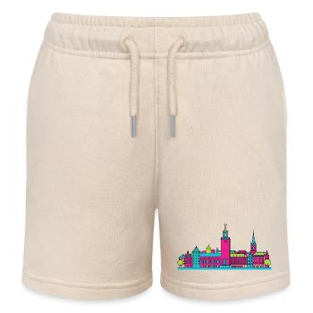 Stockholmse stadsskyline Gamla Stan Moderne Kunst - Kinder sweatshort biologisch Stanley/Stella - zacht ecru - Voor