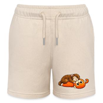 Bébé Singe Coup de Poing - Short de jogging enfant bio Stanley/Stella - écru doux - Devant