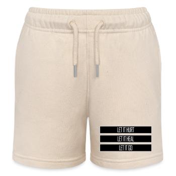 Let It Hurt Let It Heal Let It Go Inspirational - Kids Organic Sweat Shorts by Stanley/Stella - soft Ecru - Front