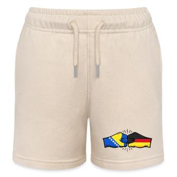 Germany Bosnia - Kids Organic Sweat Shorts by Stanley/Stella - soft Ecru - Front