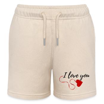 I love you - Kinder Organic Joggingshorts Mini Bolter von Stanley/Stella - Natur - Vorne