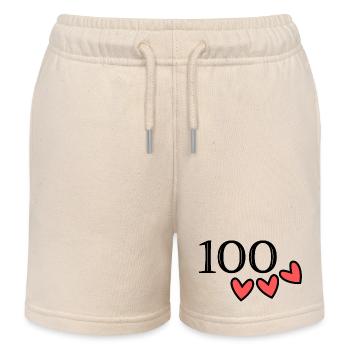 100 ANS. 100e ANNIVERSAIRE. ANNIVERSAIRE 100 ANS. - Short de jogging enfant bio Stanley/Stella - écru doux - Devant