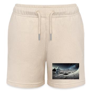 Grauer Außerirdischer auf der Mondoberfläche – Golf spielen - Kinder Organic Joggingshorts Mini Bolter von Stanley/Stella - Natur - Vorne