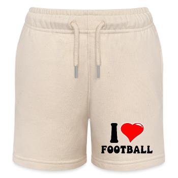 I love Football I ❤️ Football – American Football - Kinder Organic Joggingshorts Mini Bolter von Stanley/Stella - Natur - Vorne