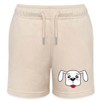 Visage de chien Petit Tête d’animal de compagnie Mignon - Short de jogging enfant bio Stanley/Stella - écru doux - Devant