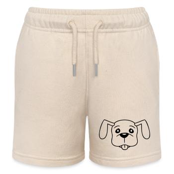 Hund Gesicht Kleines Glückliches Haustier Kopf Süß - Kinder Organic Joggingshorts Mini Bolter von Stanley/Stella - Natur - Vorne