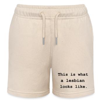 This is what a lesbian looks like. - Kids Organic Sweat Shorts by Stanley/Stella - soft Ecru - Front