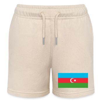 sticker flag of Azerbaijan Aufkleber Azerbaijan - Kids Organic Sweat Shorts by Stanley/Stella - soft Ecru - Front