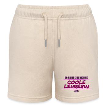 so sieht eine richtig coole Lehrerin aus - Kinder Organic Joggingshorts Mini Bolter von Stanley/Stella - Natur - Vorne
