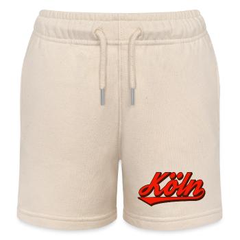 Köln Retro Script Logo Rot - Kinder Organic Joggingshorts Mini Bolter von Stanley/Stella - Natur - Vorne