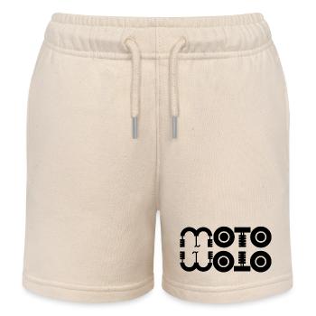 moto, fan de moto, logo moto, motard - Short de jogging enfant bio Stanley/Stella - écru doux - Devant