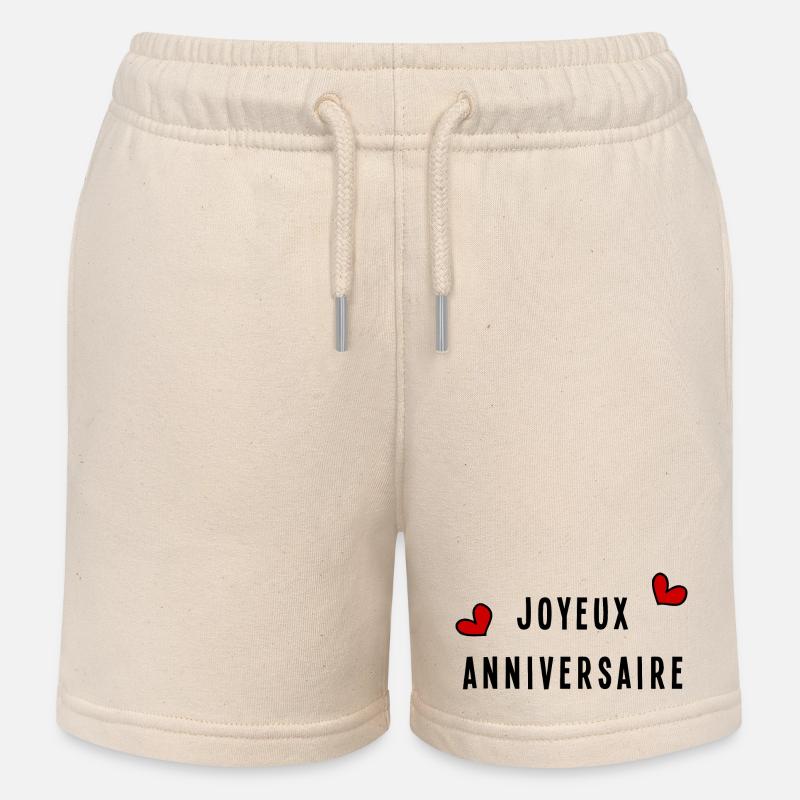 JOYEUX ANNIVERSAIRE - Short de jogging enfant bio Stanley/Stella - écru doux