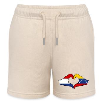 Holland Venezuela Flagge Hände Herzform - Kinder Organic Joggingshorts Mini Bolter von Stanley/Stella - Natur - Vorne