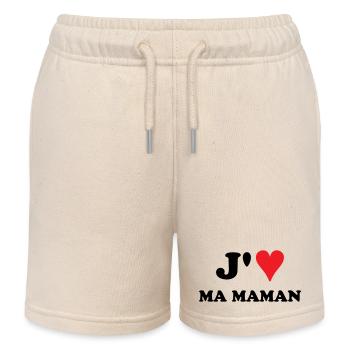 J'aime ma maman - Short de jogging enfant bio Stanley/Stella - écru doux - Devant