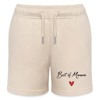 MOM. MOTHER'S DAY. HEART. FEAST. HAPPY BIRTHDAY - Kids Organic Sweat Shorts by Stanley/Stella - soft Ecru - Front