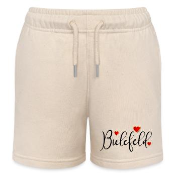 Herz Schriftzug Bielefeld OSTWESTFALEN - Kinder Organic Joggingshorts Mini Bolter von Stanley/Stella - Natur - Vorne